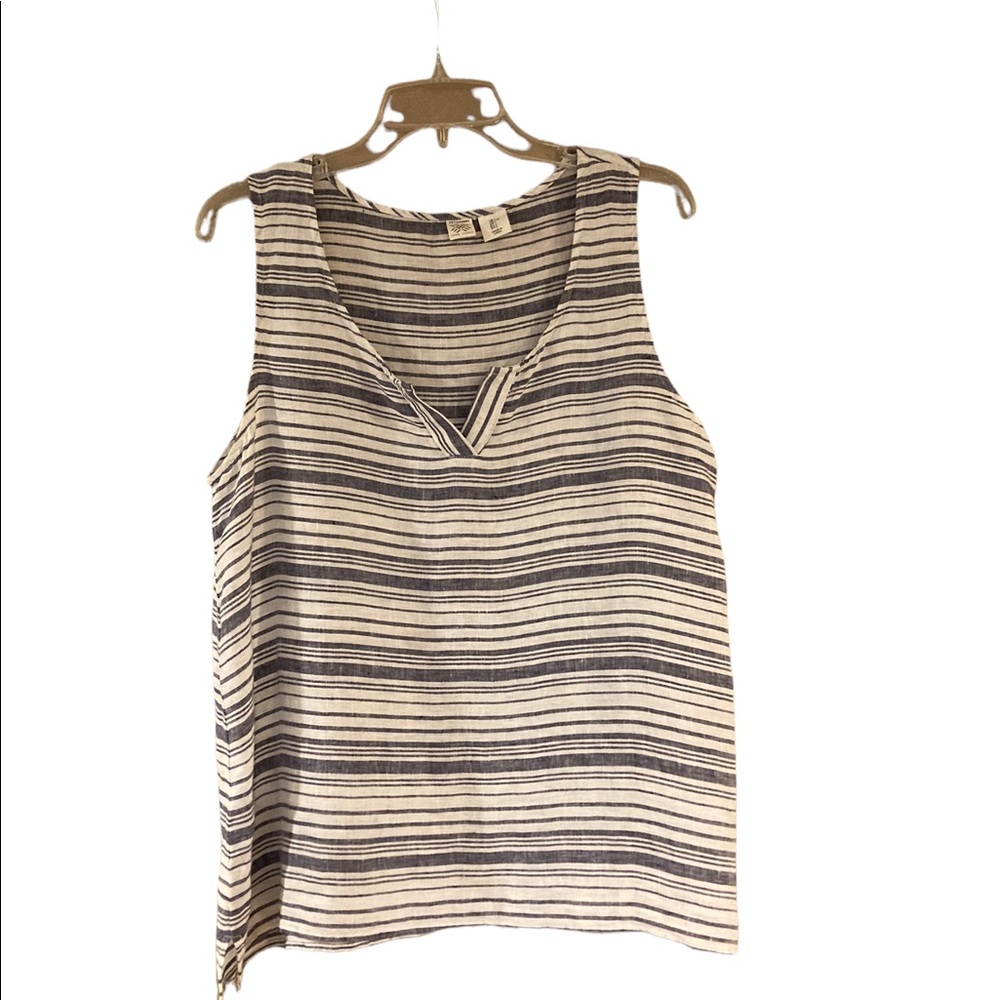 Artissanry blouse popover 100% linen women’s size L